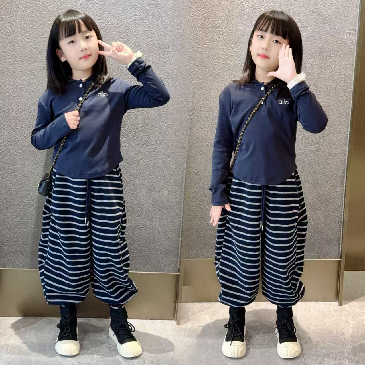 女童套装2025新款秋款儿童洋气时髦休闲中大童卫衣运动两件套潮