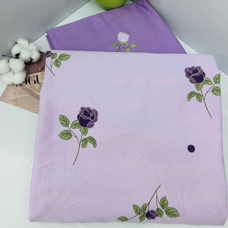 【F紫玫瑰布料】亲肤200*245±5cm两块布料不加工可做被套床单