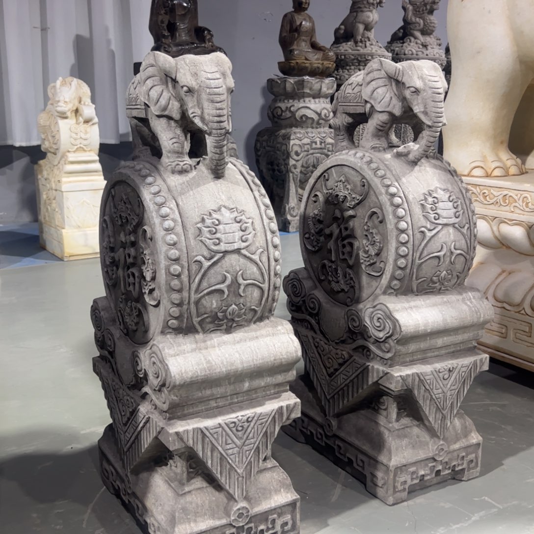 抱鼓石黑青石不包邮