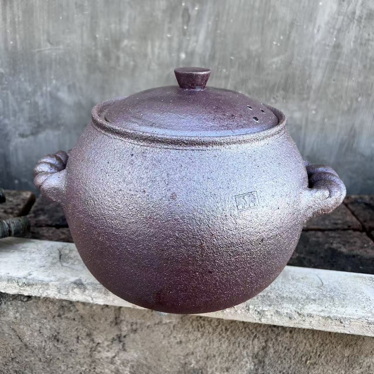 4升非遗款柴烧老岩泥砂锅煲粥煮汤家庭砂锅粗陶家用煲汤锅