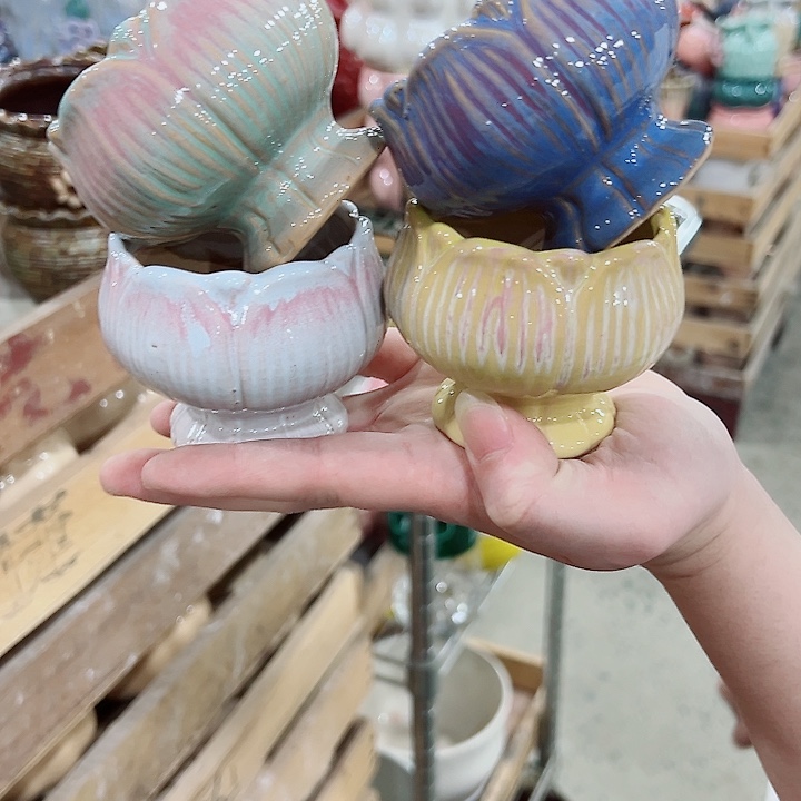 有孔，凑单福利满10元发货陶瓷多肉花盆！