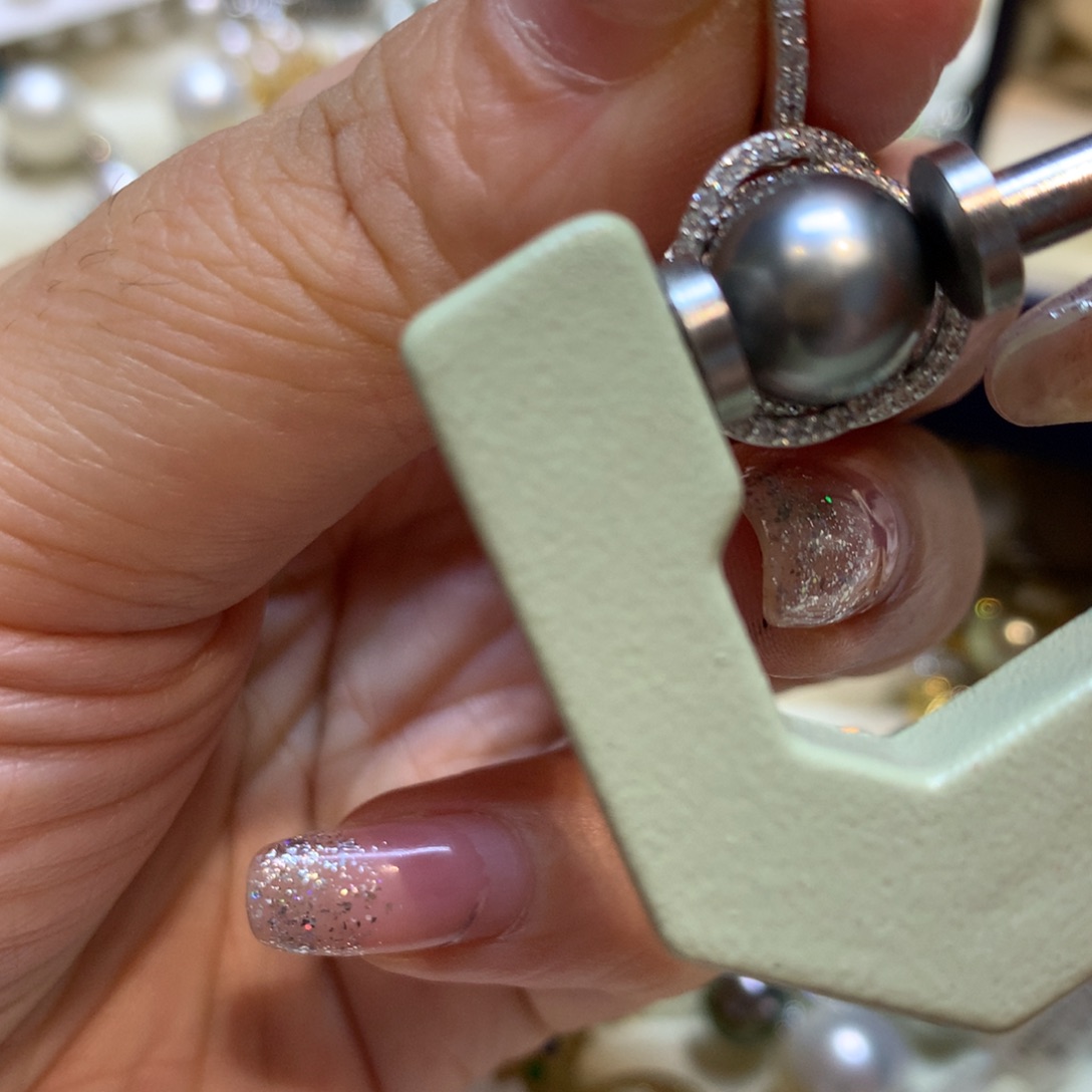 海水珍珠银S925镶嵌颈饰