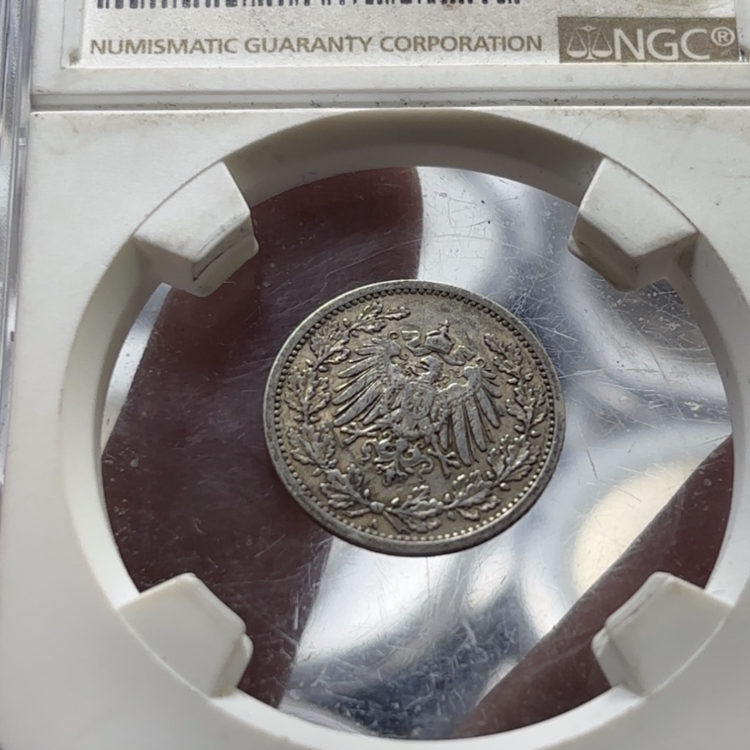 银Ag900德国0.5马克银币