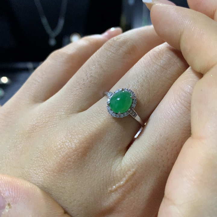 翡翠银S925镶嵌戒指