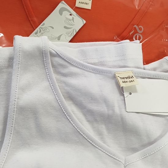 棉4030女士纯棉吊带桔+白色