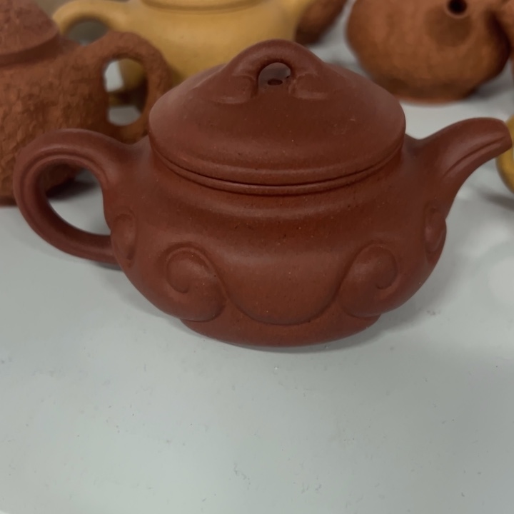 紫砂茶案紫泥仿古如意180cc