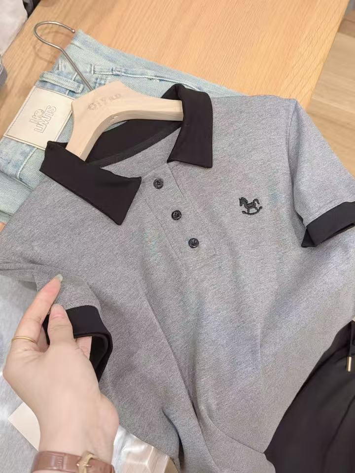 七言家巨好看！木马刺绣polo领撞色短袖8