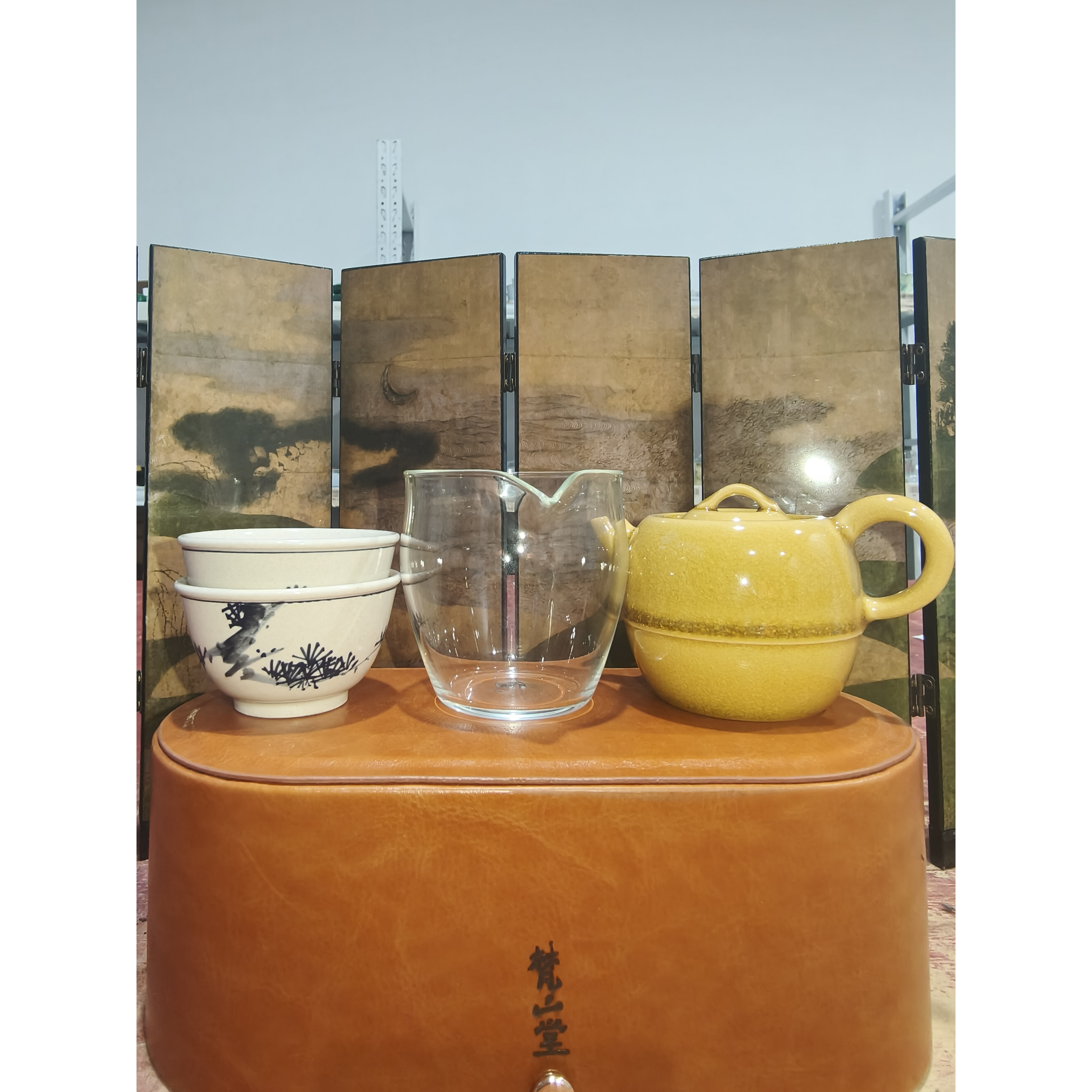 梵山堂丨赤金琉璃须弥套组 景德镇陶瓷琉璃茶具套装