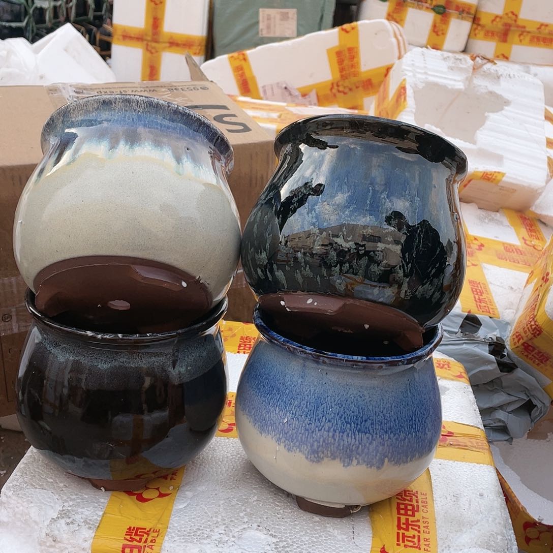 无铅玻璃宜兴紫砂花盆