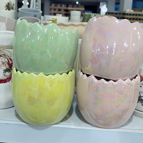 多肉绿植陶瓷花盆，有孔