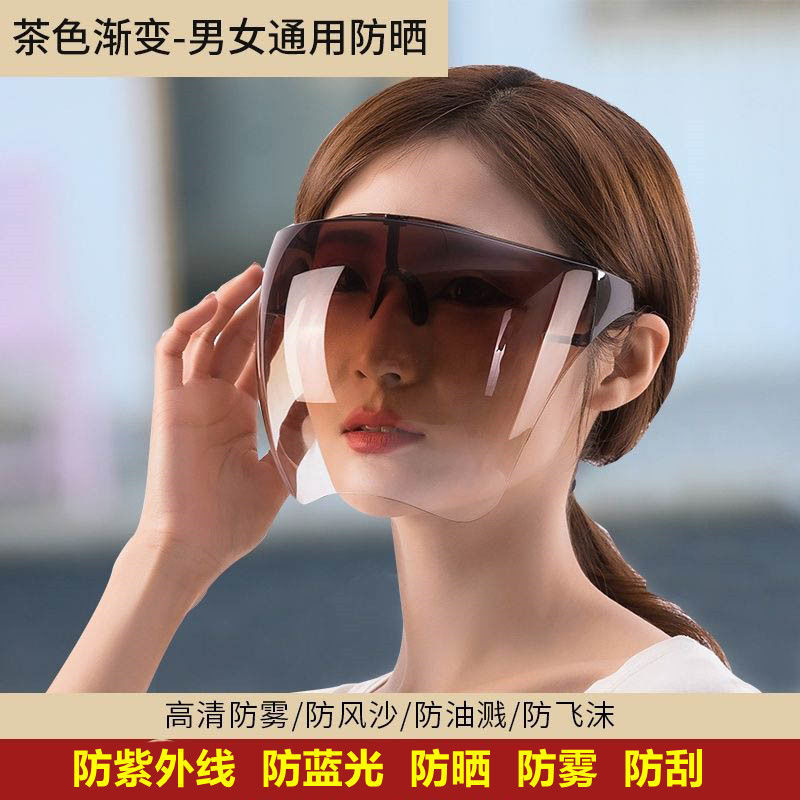 面屏防护面罩防飞沫防雾防风护目面罩防尘油烟面罩透明全脸头罩