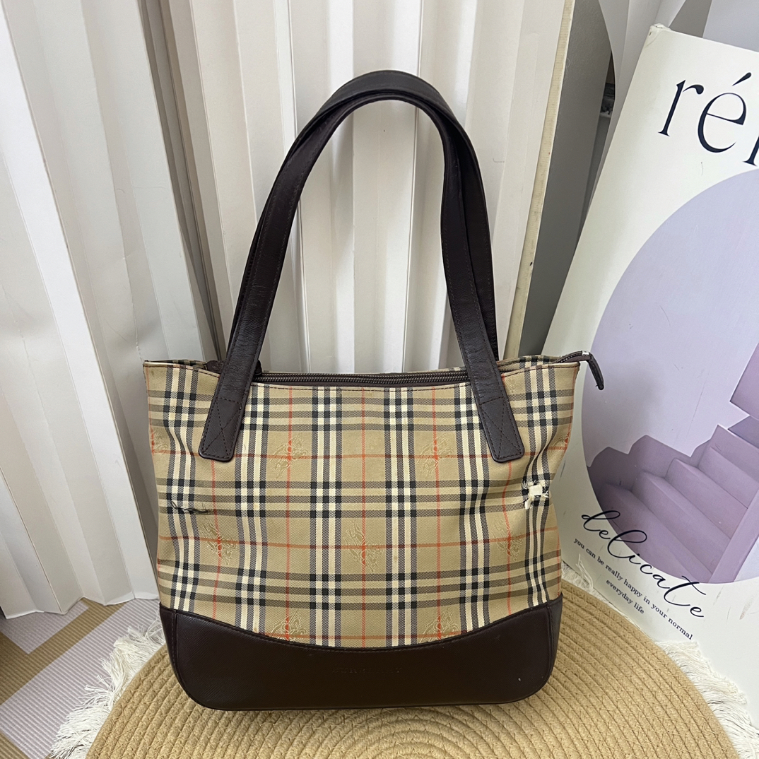 90新 BURBERRY/博柏利 经典老花格纹单肩包（原1999特799不包检）