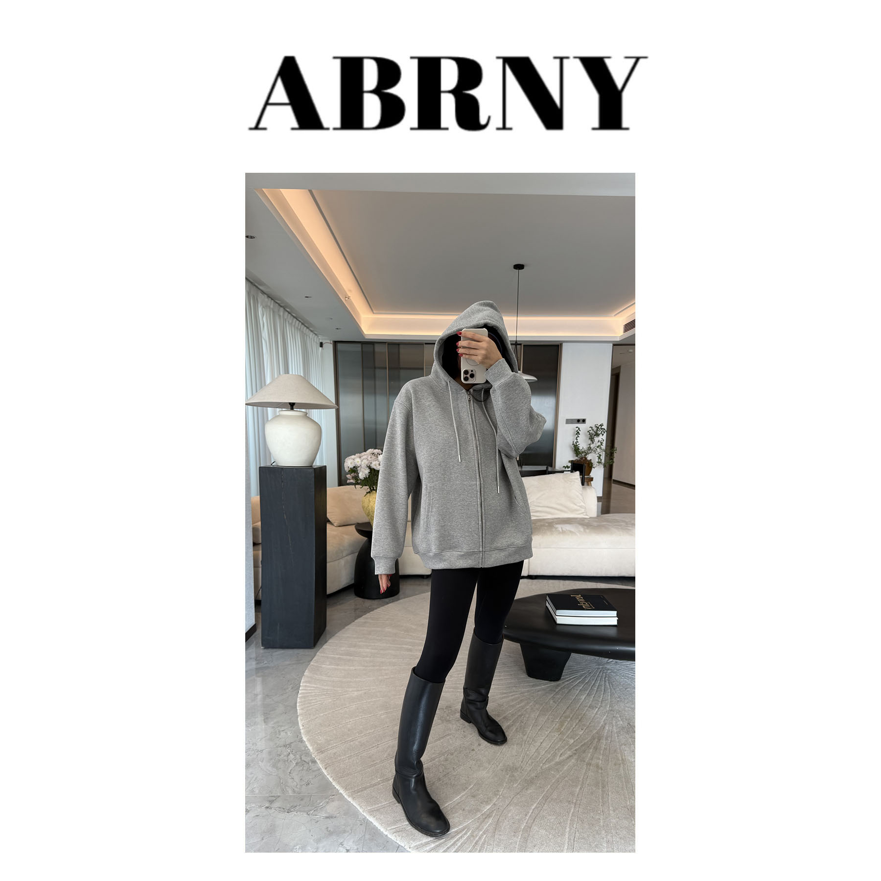 许小黑【老公卫衣】冬季纯色加绒加厚连帽拉链开衫卫衣2698