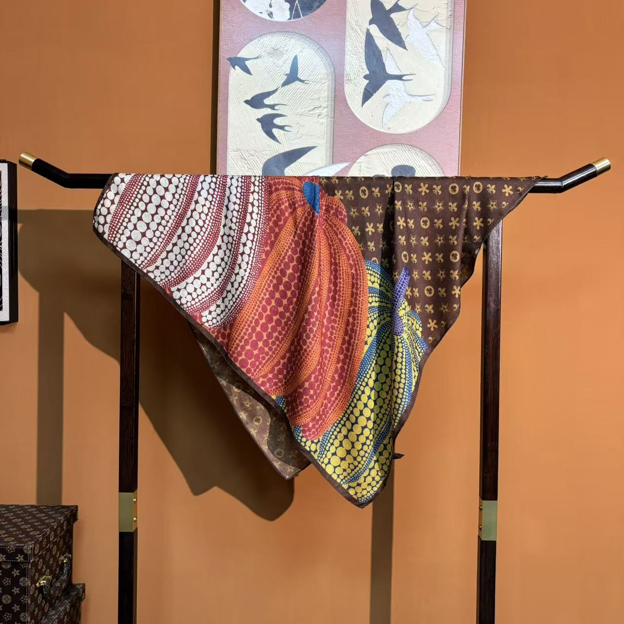 新款【色笺】90*90重磅香云丝毛高货重磅国风高端丝巾-Y9