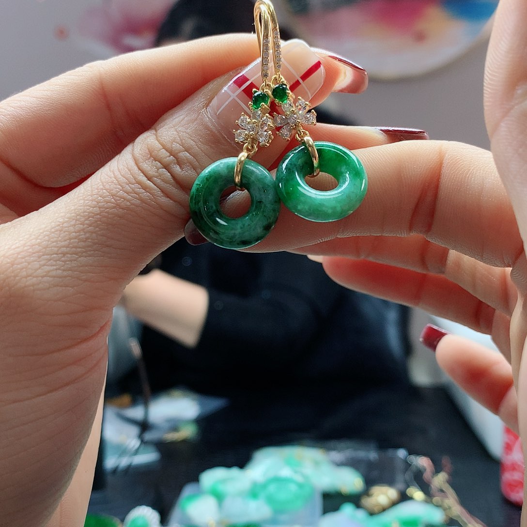 【闪购商品】翡翠耳饰银S925镶嵌，