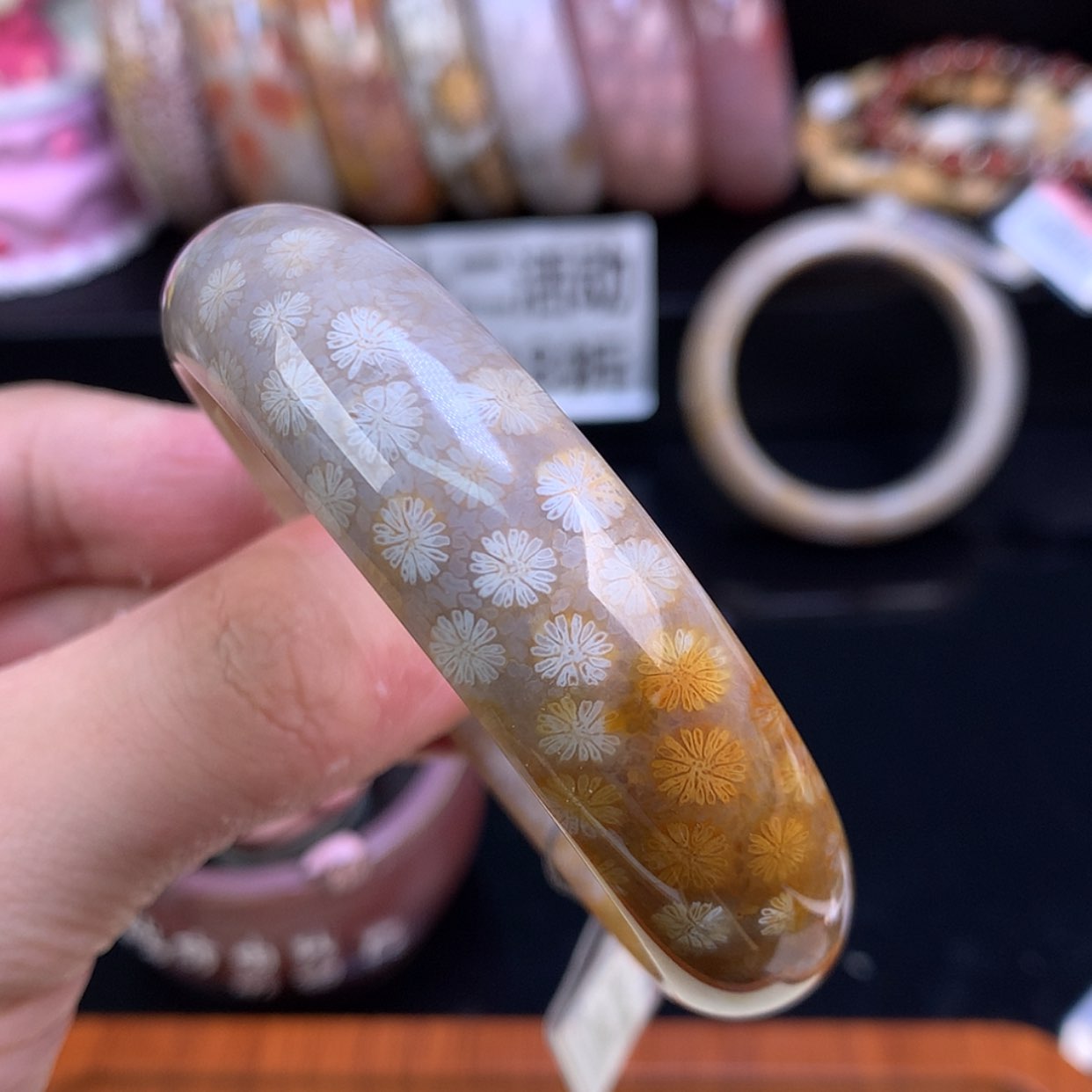 【闪购商品】颈饰未镶嵌硅化珊瑚（珊瑚玉）33号雏菊皮花花56圈