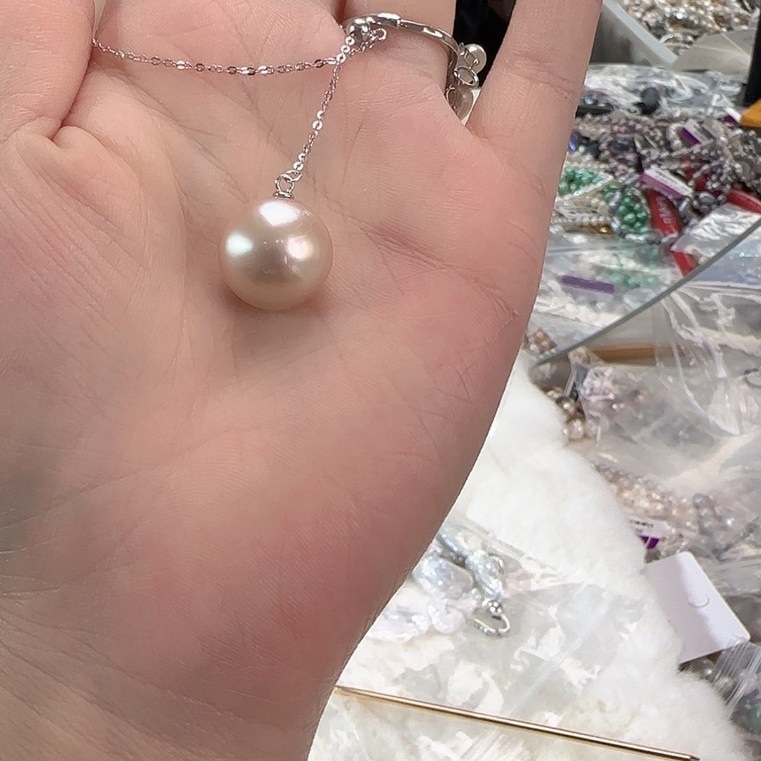 银S925镶嵌项链定制854淡水珍珠
