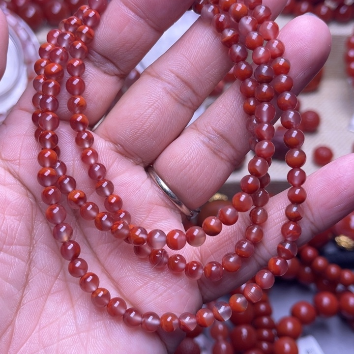 南红玛瑙未镶嵌手链聚宝盆5 M