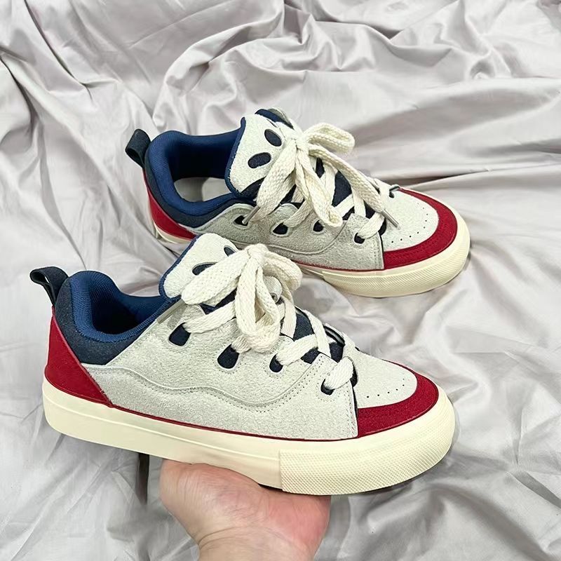 C9女潮鞋2024新款滑板鞋女秋季学生韩版百搭情侣同款面包帆布鞋女