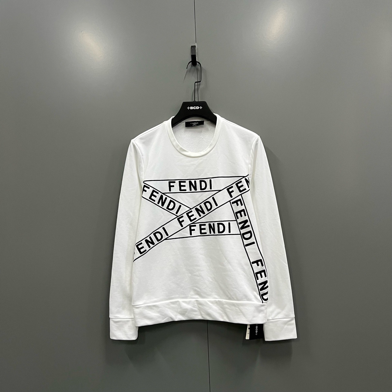 【XP】FENDI 芬迪 白色字母印花卫衣 S码/95新/7500/bc008627