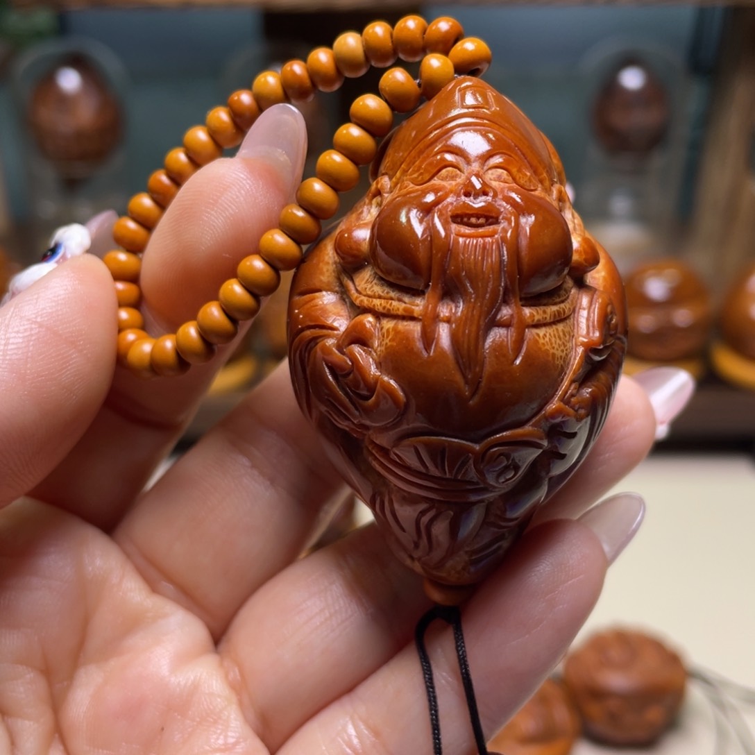 佛螺菩提吊坠祥云财神链子一套 三点八左右尺