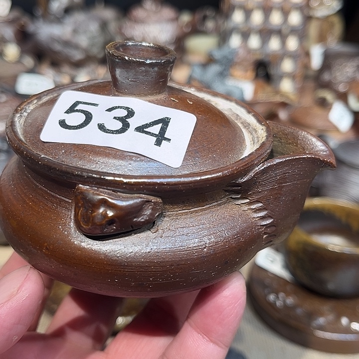 柴烧素烧茶具放漏534