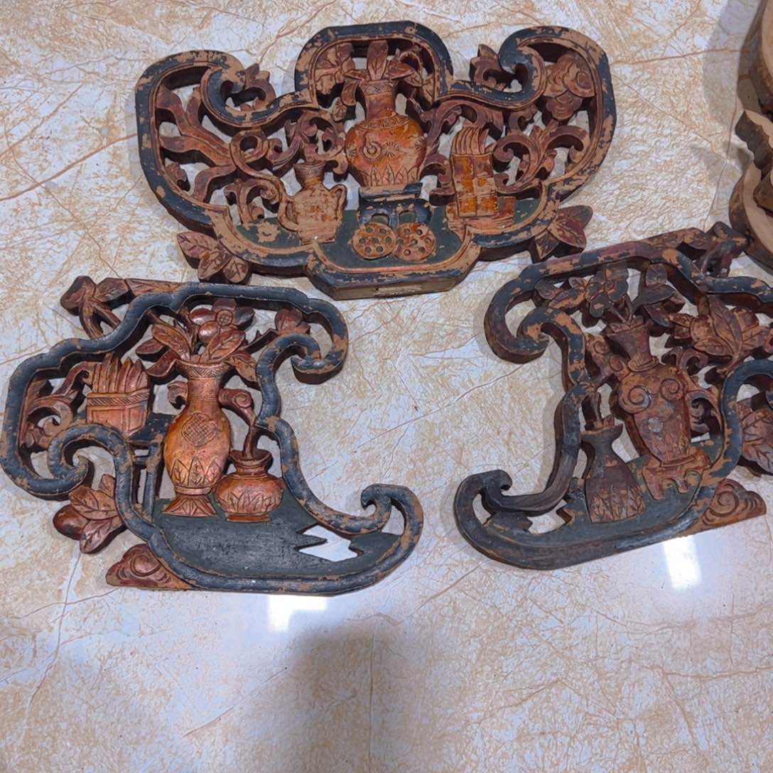 苗*朵精美雕刻挂件花板