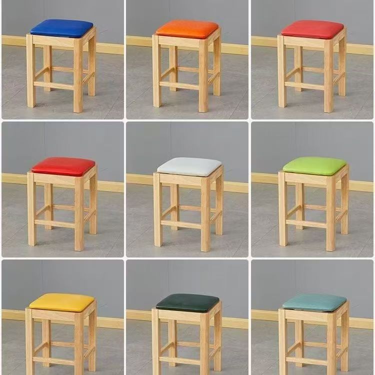 商用方凳餐饮小吃面馆无靠背实木凳早餐奶茶饭烧烤汉堡快餐店矮凳