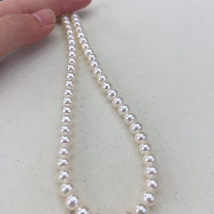 淡水珍珠颈饰银S925镶嵌卡6极光炫彩高品
