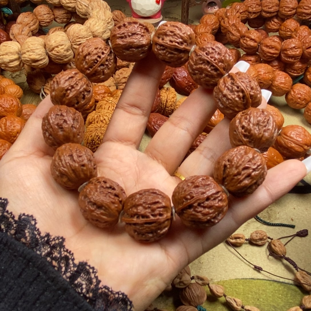 吊坠文玩核桃树皮纹八棱文玩核桃