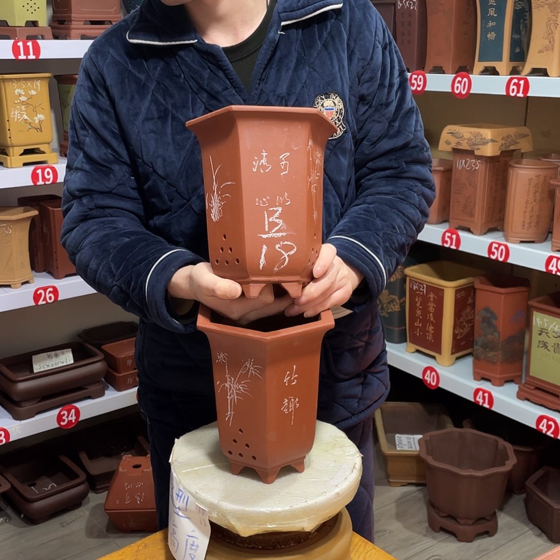 紫砂天心紫砂手工花盆