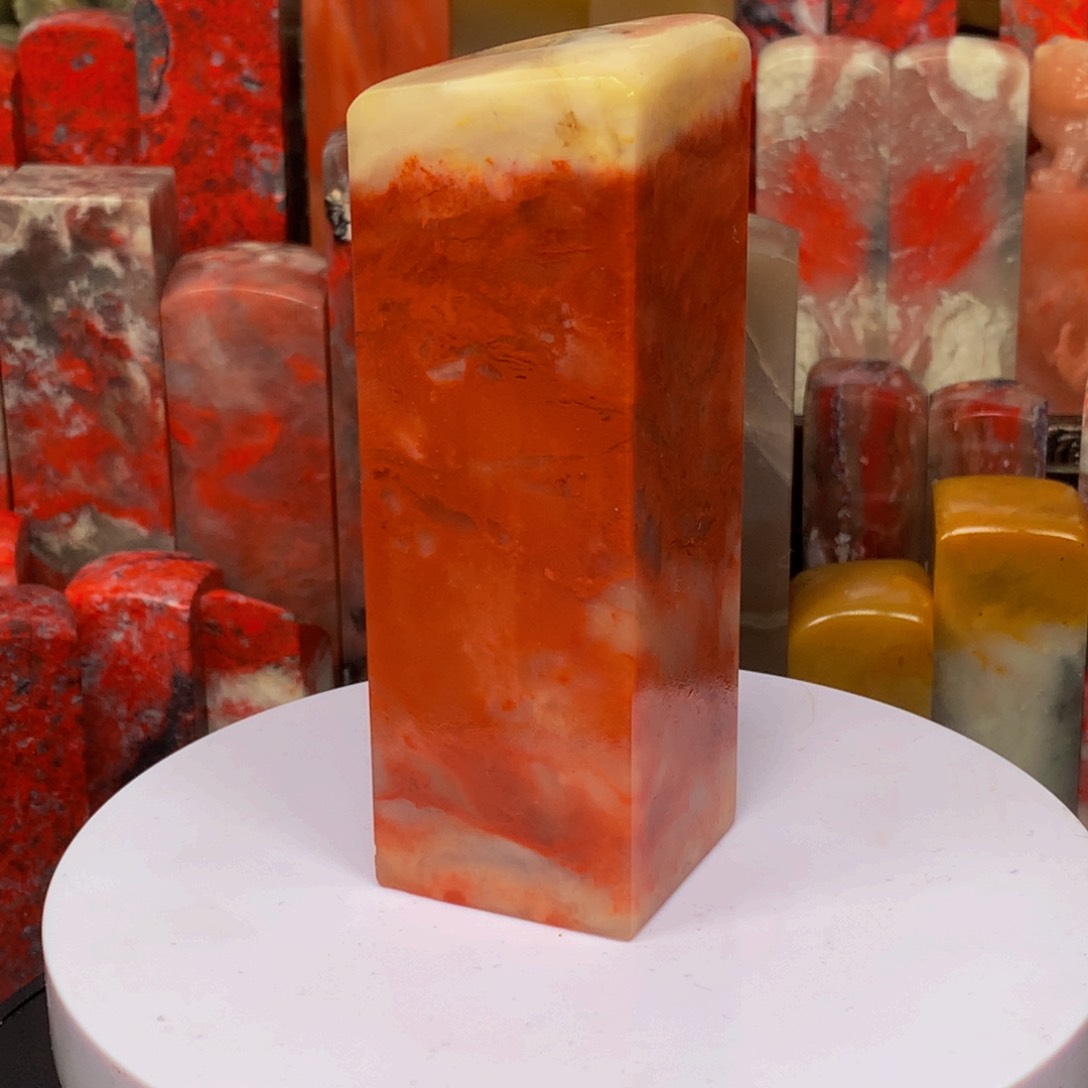 昌化石红花大红袍印章