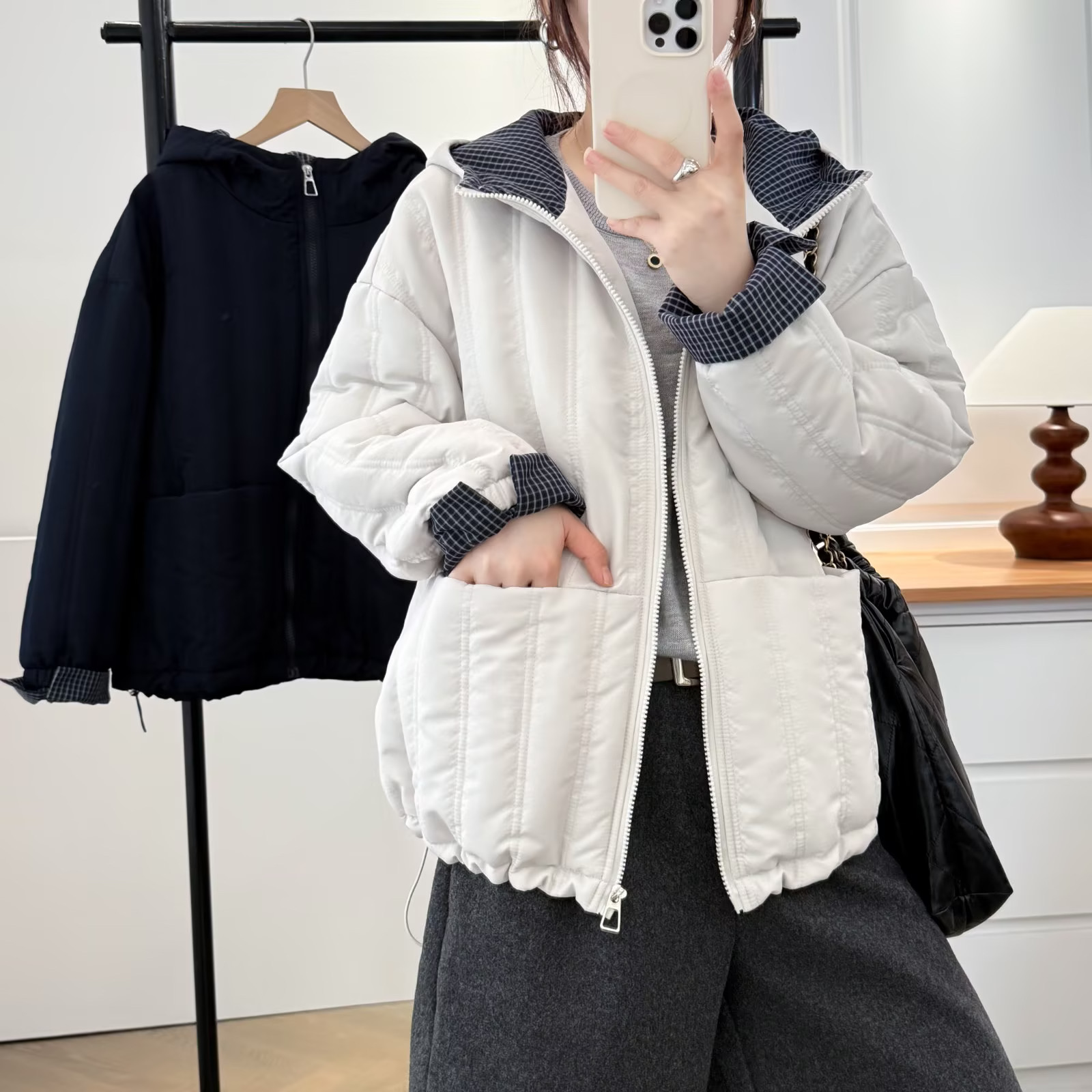 冬季免烫韩版百搭短款不起球冬季加厚棉衣连帽长袖棉服