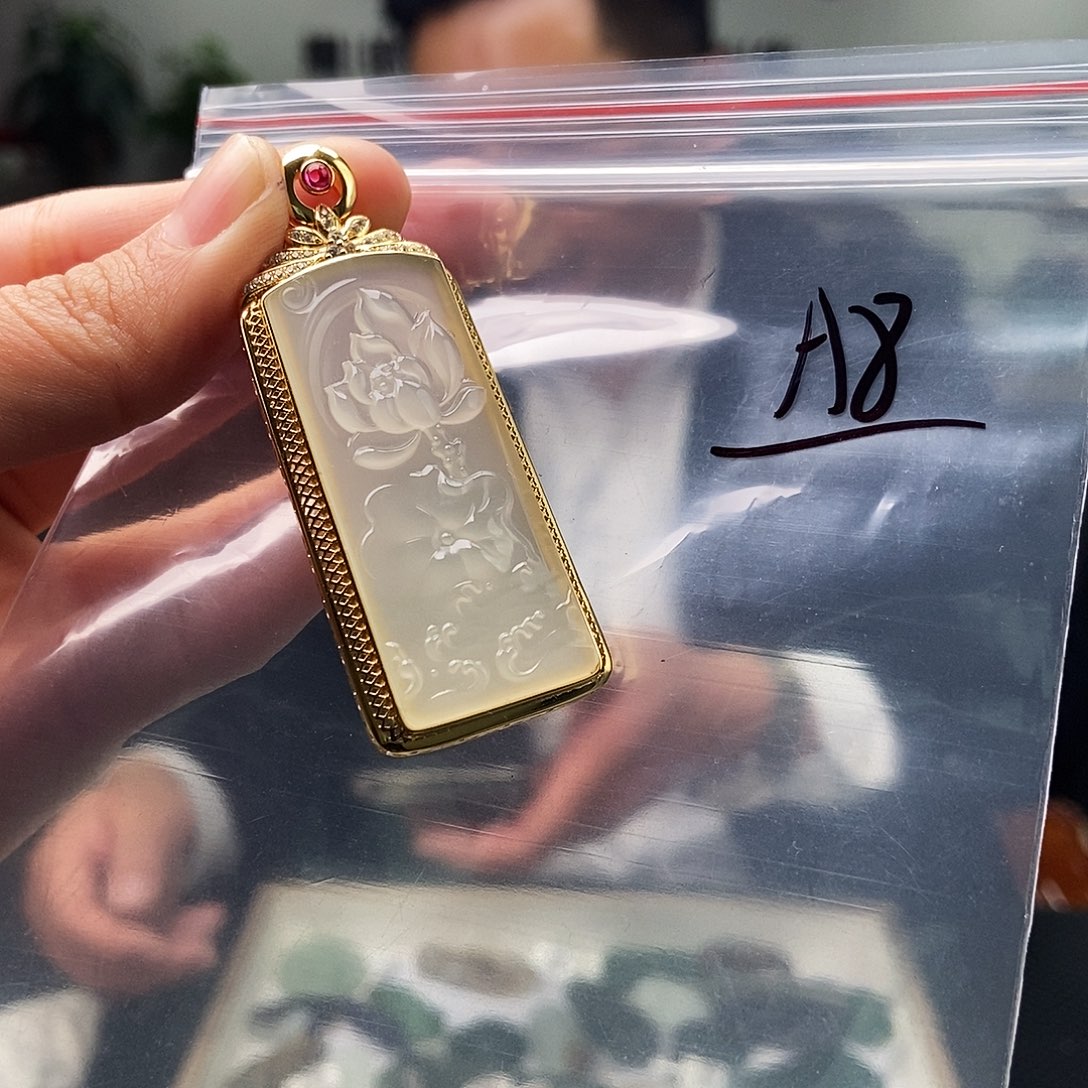 和田玉银S925镶嵌颈饰颜色多样性发拍一发一