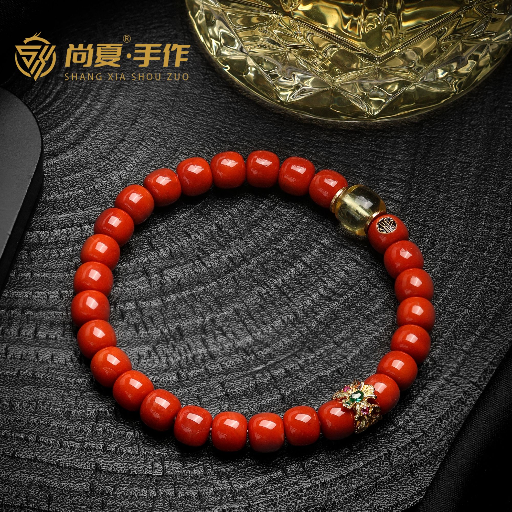 尚夏【货头】7.5MM金标瓦西满肉南红桶珠手串