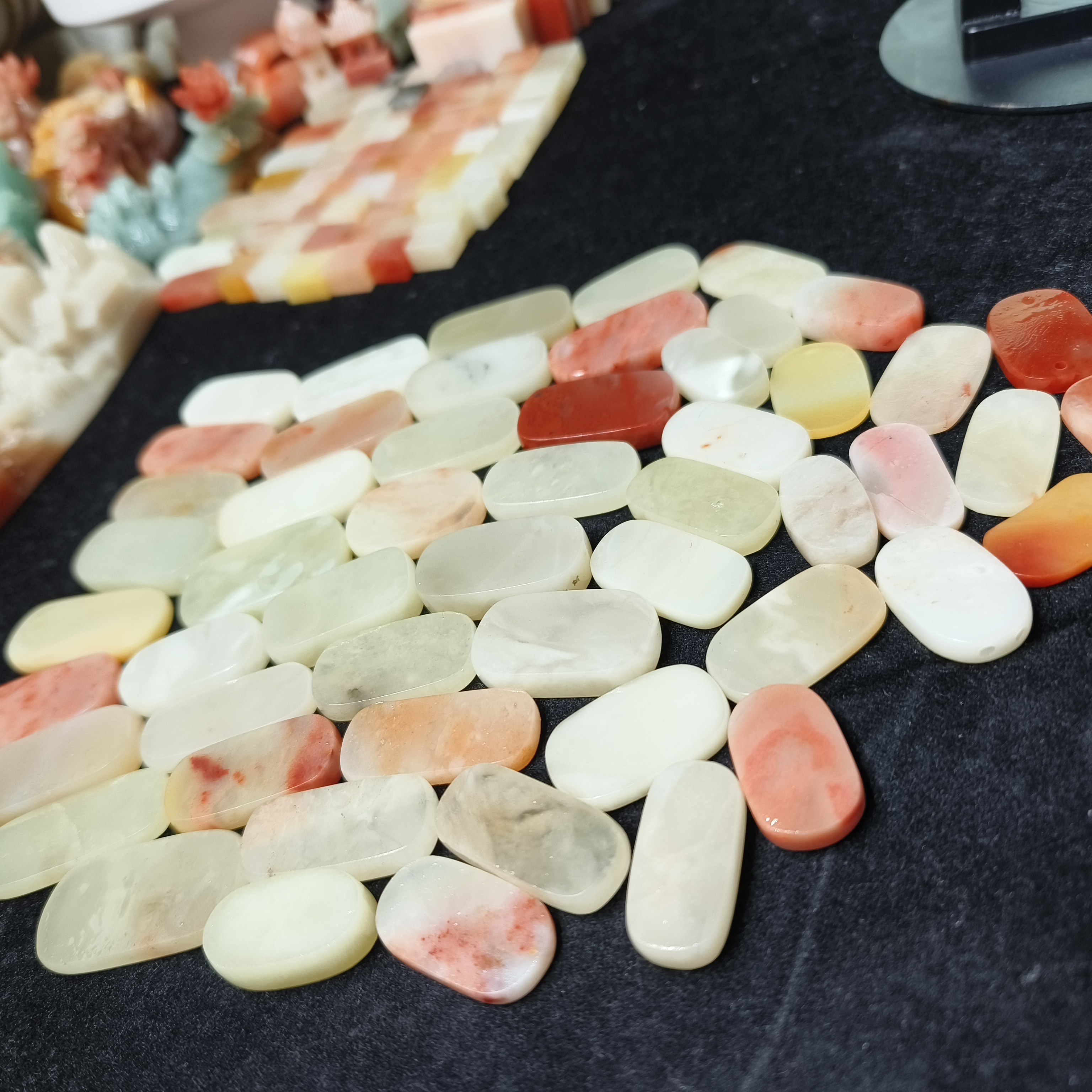 53片老挝石椭圆形牌子可做项链可做手链小挂件