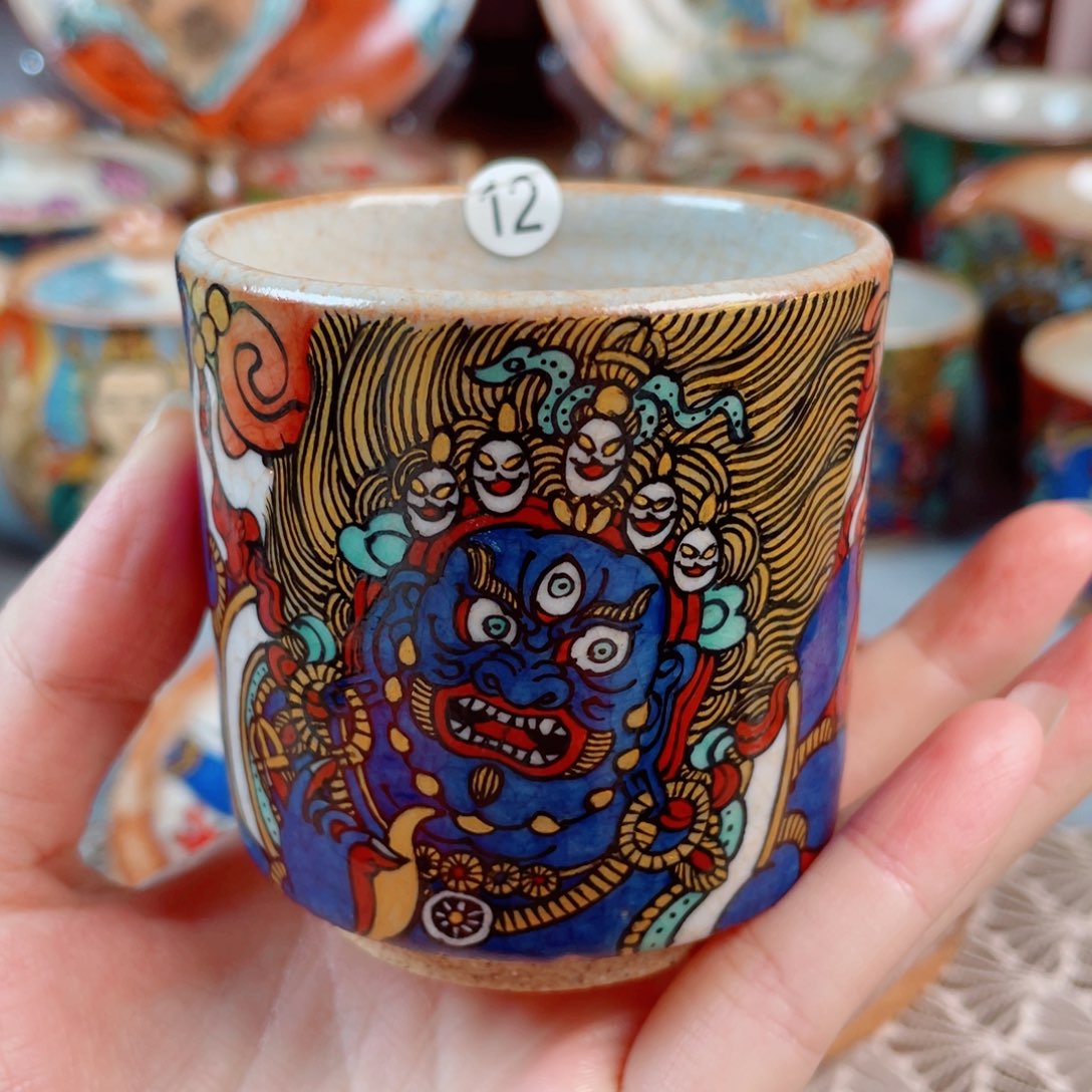 手绘大黑天杯子手绘