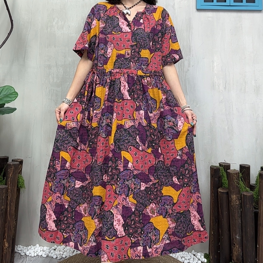 11313新款夏季优雅气质减龄显瘦遮肉连衣裙QZ