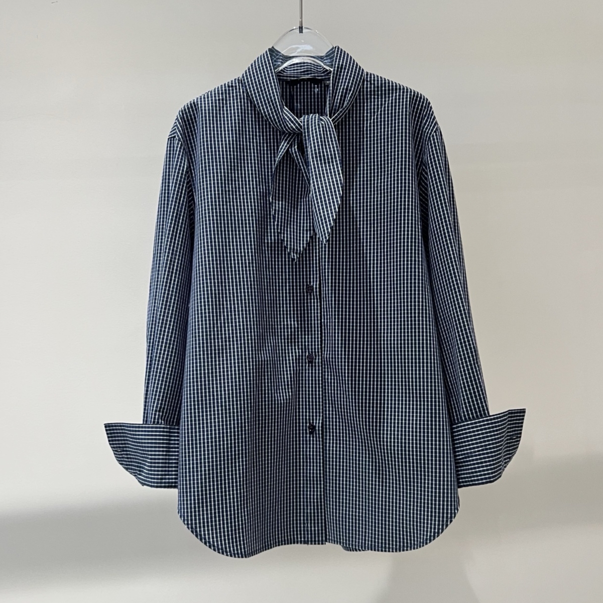 2025秋季新款格子衬衫女宽松休闲长袖衬衣上衣女4113