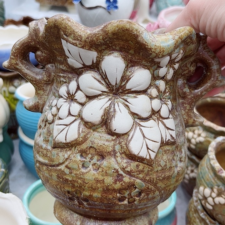 多肉绿植陶瓷花盆9.9包邮，有孔