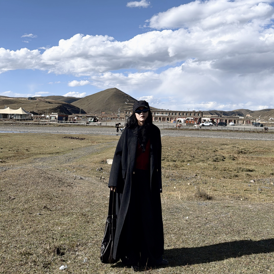 【衣长120CM】高级感轻奢围裹式黑金色浴袍领万年经典