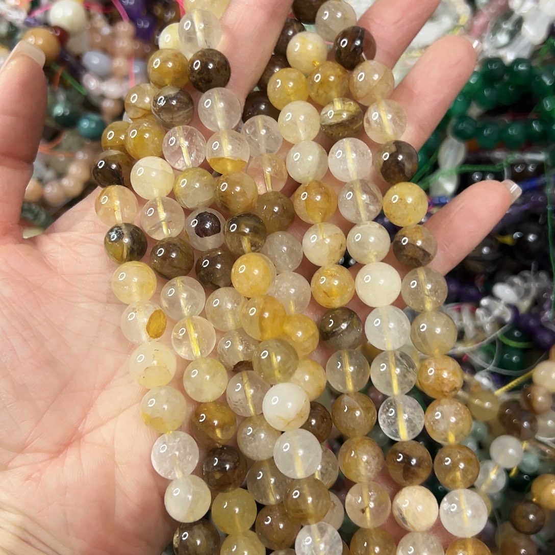 玛瑙/玉髓未镶嵌珠宝半成品，卡10黄胶花一条