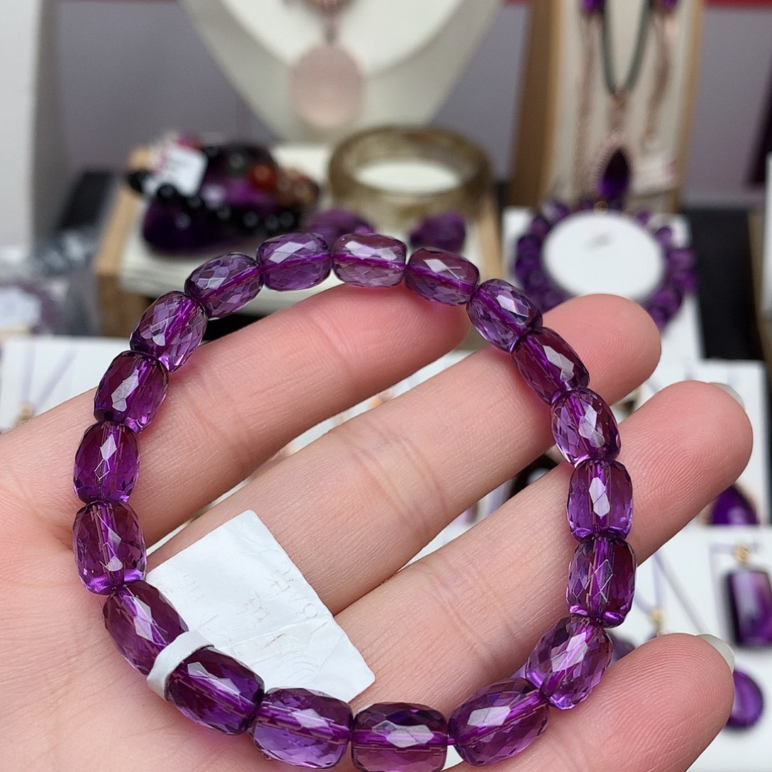 紫晶切面手串未镶嵌