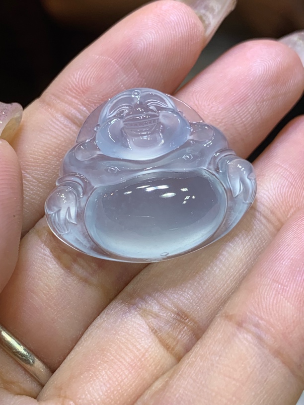 缅甸天然翡翠A货，高质量胖佛，特别饱满的大肚佛，精美收藏佳品