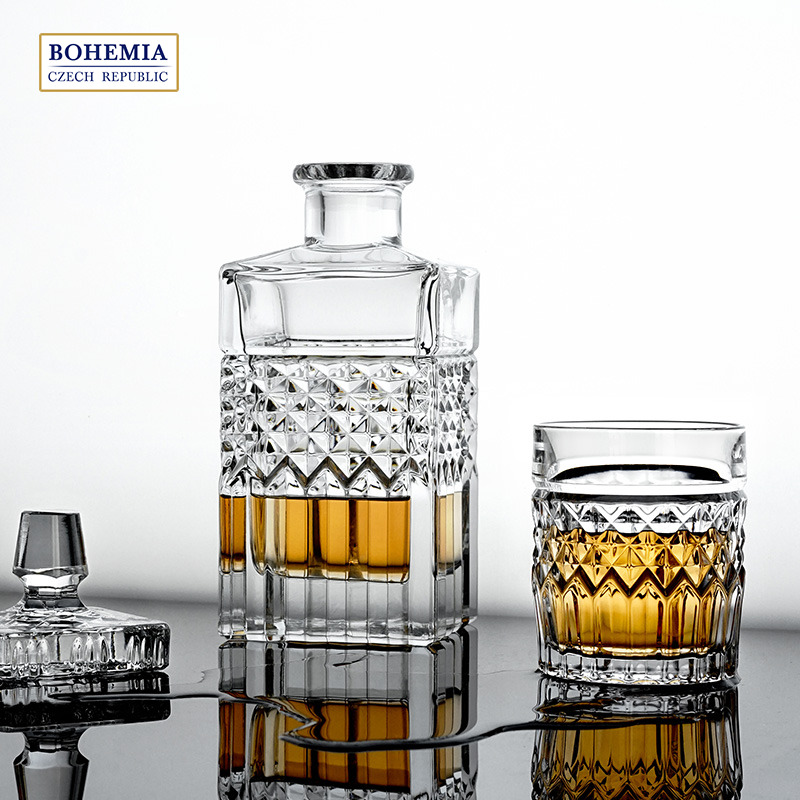 BOHEMIA捷克高档进口水晶玻璃威士忌洋酒杯酒樽酒具套装家用轻奢 