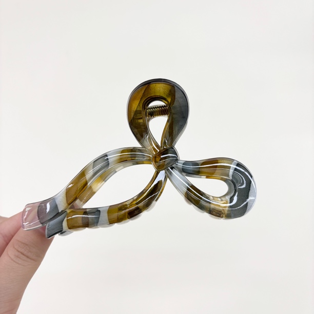 L232夕洛许愿石11cm蝴蝶结飘带发量王者抓夹优雅夹子欧洛假日风