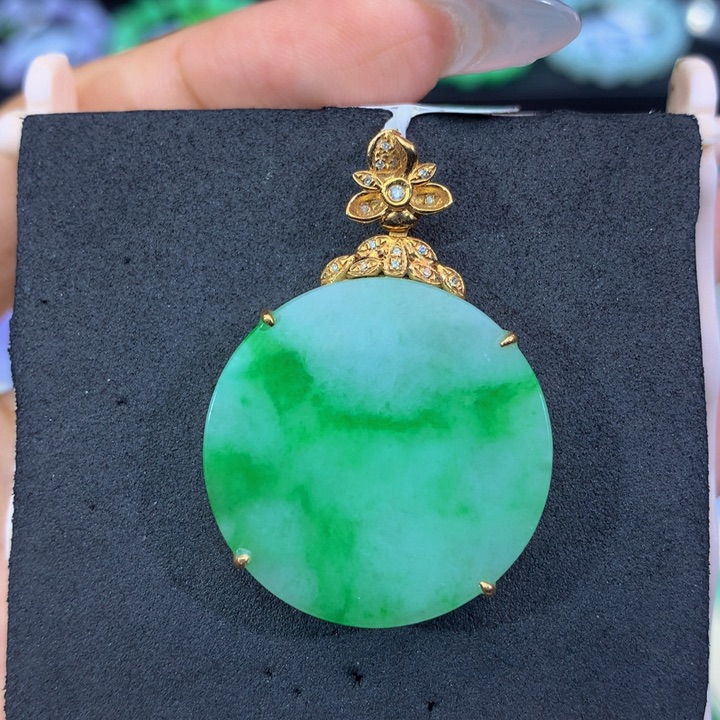 18K金镶嵌手链翡翠翡翠