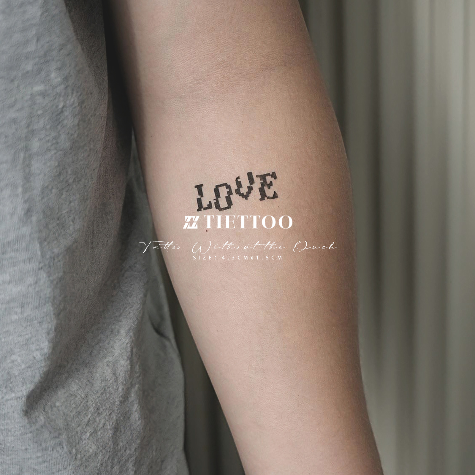 贴贴 TIETTOO 彩色纹身贴LOVE字母纹身贴防水持久逼真无水直贴