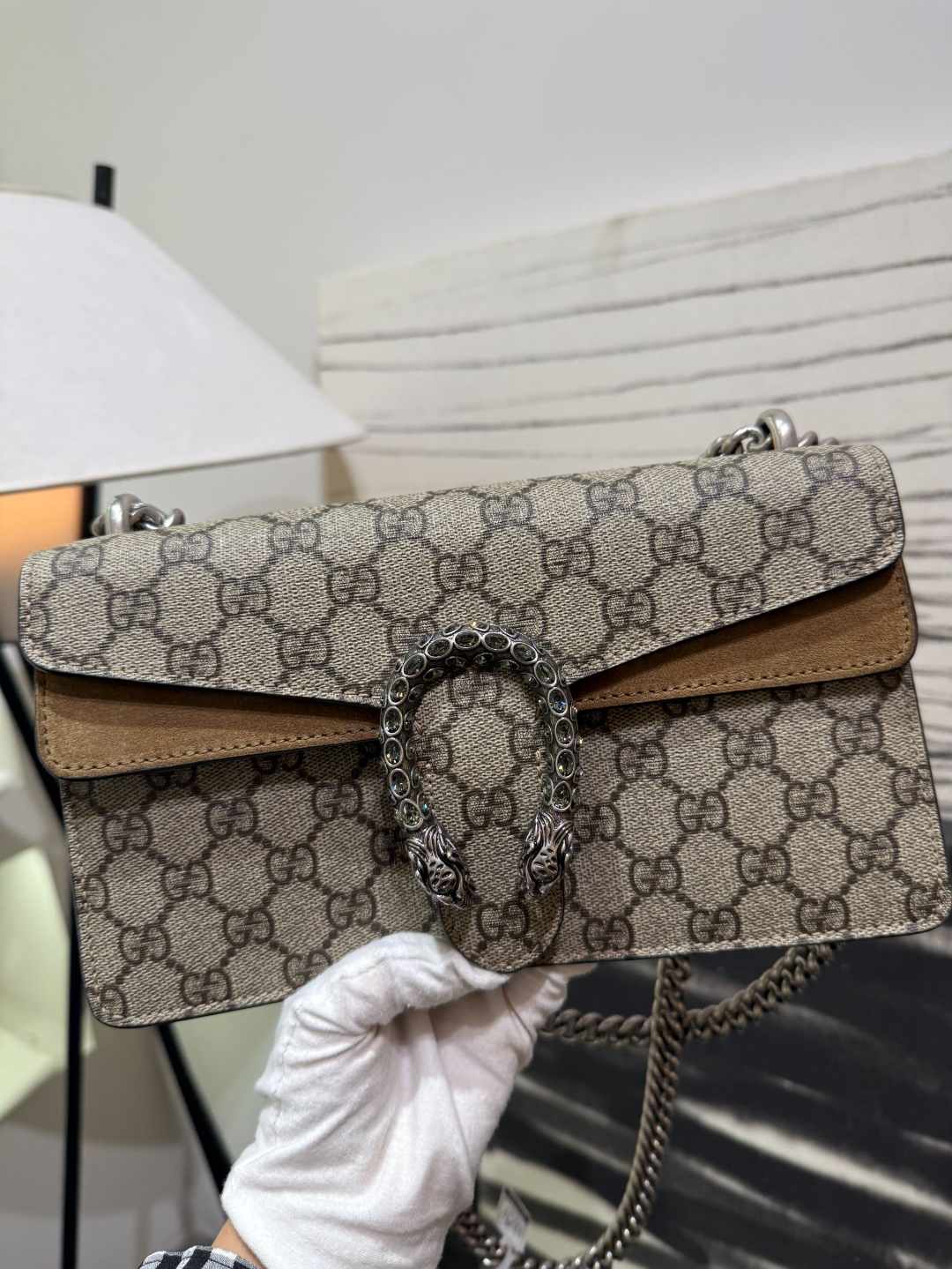 99新 GUCCI/古驰 酒神钻扣/包展亲妈特价/023590
