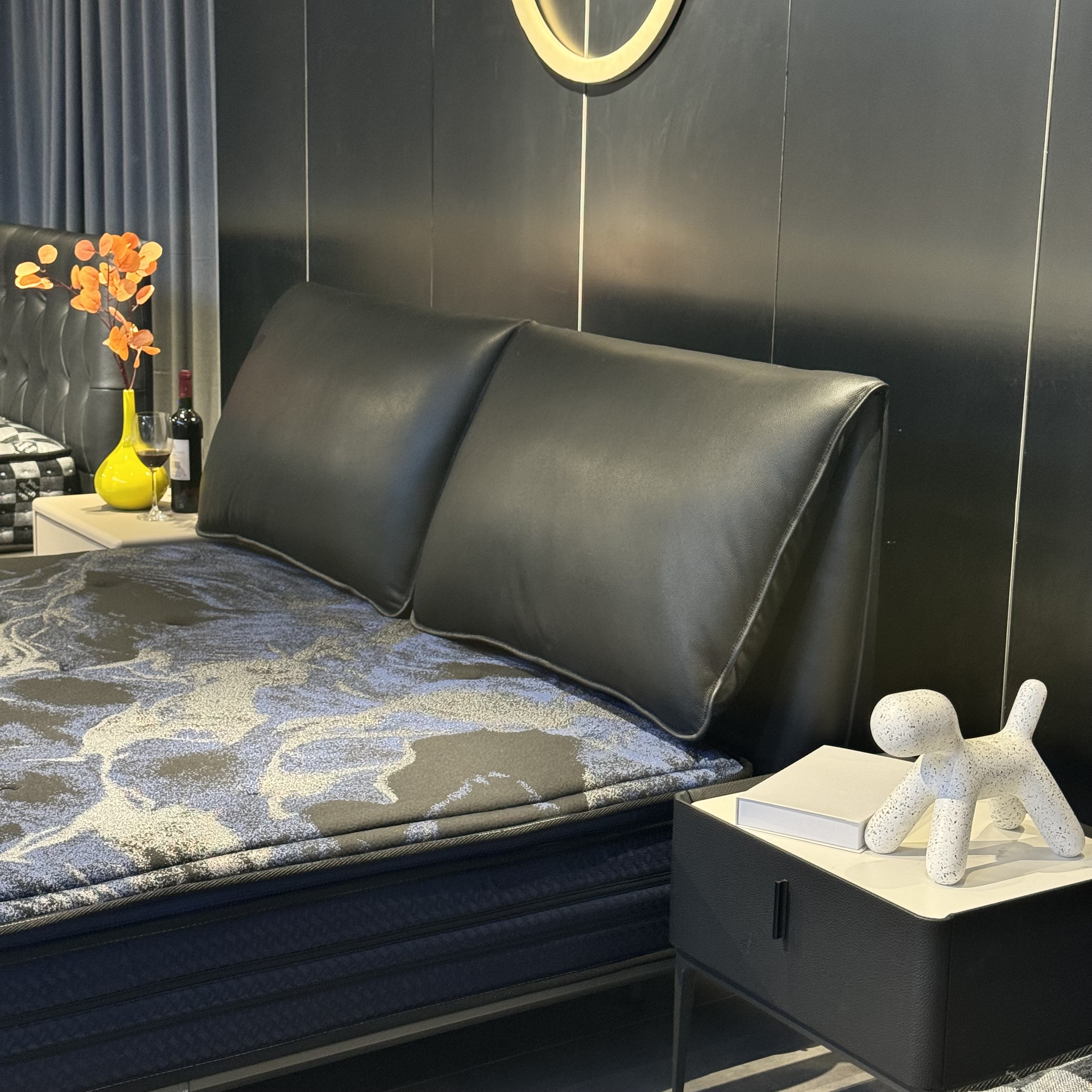 【西伯侯】小象耳朵床  可换床头  主卧次卧  头层牛皮床